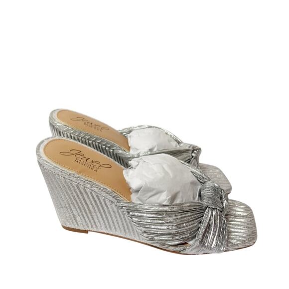 JEWEL BADGLEY MISCHKA WOMEN'S HYPE KNOT WEDGE EVENING SANDALS SIZE 5 1/2 NEW - Picture 2 of 9